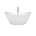 thumbnail image 2 of Wyndham Collection WCBTE652060PCATPBK 60 in. Dorrit Freestanding Bathtub with Trim & Floor Mounted Faucet - White, Polished Chrome & Matte Black, 2 of 8