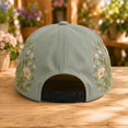 thumbnail image 7 of Women's Floral Hat Embroidered Butterfly Baseball Cap, Vintage Breathable Adjustable Garden Sun Cap, Dad Hat, 7 of 7