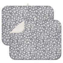 Gray Christmas Snowflake Pattern Dish Drying Mat for Kitchen 1 Pack, Ultra Absorbent Microfiber Dishes Drainer Mats,18x24in(46x61cm)