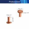 thumbnail image 2 of HUGFEGWE Round Flat Head Rivet Flat Head Solid Copper Rivets Nuts Copper Flat Head Semi-Tubular Rivets for Household Automobile Industry Brass Tone 2.5x5mm 200PCS CJB91-25871, 2 of 7