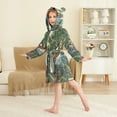 thumbnail image 4 of FORMRS Niños Bathrobe Unisex Hooded Robe Soft Plush Pajamas Sleepwear, Size 2-3T, Retro Pine Tree, 4 of 7