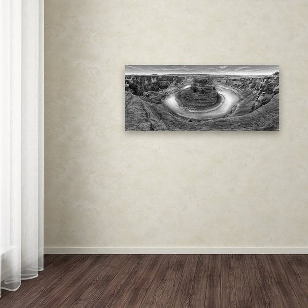 Trademark Fine Art "Horseshoe Bend BW" Canvas Art by Moises Levy