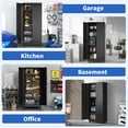 thumbnail image 5 of 71"H Garage Storage Cabinet with Wheels and Lock, Heavy Duty Rolling Metal Cabinet, 4 Adjustable Shelves (180lb Each), 3-Point Locking Security, for Tool Organization in Garage, Workshop, Office, 5 of 15