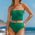 thumbnail image 2 of Uaswgudfs Women's Strapless One-Piece Swimsuit with High-Waisted Bottom for a Sleek and Sophisticated Beach Look Green 2XL, 2 of 6