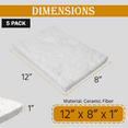 thumbnail image 3 of 12" x 8" x 1" Thick - Ceramic Wool Wick for Tabletop Fire Pit - 5 Pack - Ceramic Wool Sponge to Extend Burn Time - Ceramic Fiber Insulation for Bioethanol Fuel Fireplaces, Portable Tabletop Fire Pits, 3 of 9