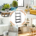 thumbnail image 6 of 4 Tier Iron Floor Standing Storage Rack, Small Bookshelf, Multi-Purpose Plant Rack, Living Room Kitchen Bedroom Organizer, Black, 6 of 8
