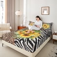 thumbnail image 4 of Homewish Wild Leopard Print Queen Sheet Sets,Zebra Pattern Striped Flat Sheet,White Black Brown Queen Fitted Sheet For Girls Kids,Breathable Home Decor,4-Piece, 4 of 7