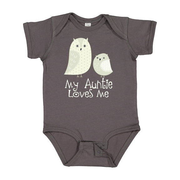 Inktastic My Auntie Loves Me Owl Boys or Girls Baby Bodysuit