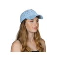 thumbnail image 1 of Womens Flower Sequin Trim Baseball Cap - Light Blue, 1 of 2