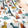 thumbnail image 3 of White Dinosaurs Volcanoes Names Pattern Blanket,Comfortable Soft Lamb Wool Throw Blanket,All Season,Warm Lightweight Blankets for Sofa Bed Couch Living Room Chair,60"x80", 3 of 4