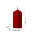 thumbnail image 3 of Luoshdecor Ribbed Pillar Candles,Red Wax Rustic Ribbed Candles 4.3 in,Heights Romantic Decoration for Xmas Home Birthday Gift, 3 of 6