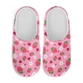 thumbnail image 2 of POLERO Cute Pink Strawberry Print House Slippers for Woman with Arch Support Comfortable Cotton Indoor Slippers Slip on Closed Toe Home Shoes, Size 7.5-8.5, 2 of 7