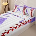 thumbnail image 3 of Homewish Baseball Games Sport Zipper Twin Comforter Sets with Fitted Sheet and 2 Pillowcases,Ball Gamer Silhouette Zipper Bedding Set For Kids Boys,Reversible,4 Pieces, 3 of 7