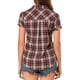 thumbnail image 3 of Camisas de cuadros para mujer INSPIRE CHIC con cuello de punta y botones, color beige y rojo, 3 of 7