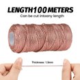 thumbnail image 2 of Rolls Metallic Elastic Cords Stretch Cord Ribbon Metallic Tinsel Cord Rope for Craft Making Gift Wrapping (1.5mm*100m/Roll), 2 of 6