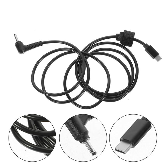 USHOBE Cable Adaptador USB C A Dc Para Carga En Casa Color Negro Flexible Y Resistente