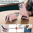 thumbnail image 3 of Decase Strong Magnetic Case for iPhone 15 Pro Max,Compatible with Mag-Safe,Military-Grade Shockproof PU Leather Slim Phone Case Hidden Kickstand Cover for Apple 15 Pro Max,rosegold, 3 of 7