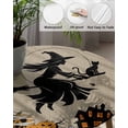 thumbnail image 5 of Round Fitted Tablecloths with Elastic Edge Halloween Black Witch Hat Pumpkin Oil-Proof Waterproof Wipeable Table Cover for Kitchen Dining Party Decor Retro Linen Table Clothes,36" - 44", 5 of 7