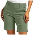 thumbnail image 1 of zbxnLI Bermuda pour Femmes Été Décontracté Taille Haute Jambe Droite Extérieur Randonnée Voyage Shorts avec Poches, 1 of 7