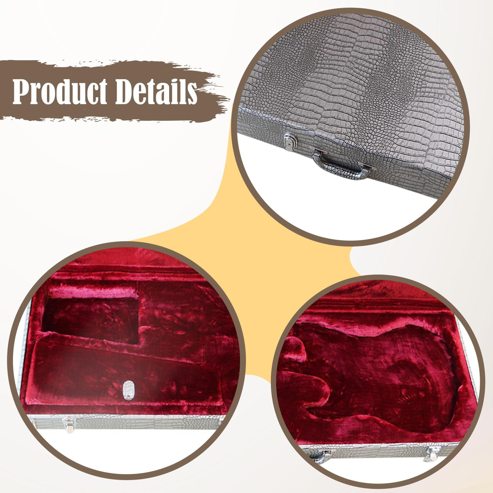 Electric Guitar Case Square Hardshell Storage Case Impact Resistant PU Leather for Traveling Musicians