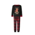 thumbnail image 6 of Family Christmas Pajamas Matching Sets Elk Print Long Sleeve Shirt and Plaid Pants Set Loungewear Soft Sleepwear, 6 of 7