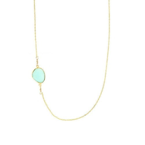 Chayenne Jewelry Aqua Chalcedony Sideways Pendant Necklace by Generic