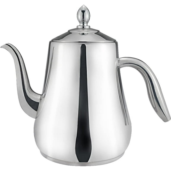 SANQIAHOME Stainless Steel Teapot with strainer Tea Pot With Removable Infuser or filter for Loose Leaf and Tea Bags cold water Pitcher Tea Maker Dishwasher Safe (silver, 1550ml(51Oz))