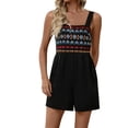 thumbnail image 2 of DailyTrove Women Ethnic Print Sleeveless Romper Casual Loose Summer Jumpsuit with Pockets, 2 of 6
