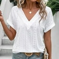 thumbnail image 4 of Scyoekwg Short Sleeve Shirts for Women Womens Summer Fashion Loose Ladies Blouses Dressy Casual Short Sleeve Cute T Shirts Trendy Going Out Tops, 4 of 6