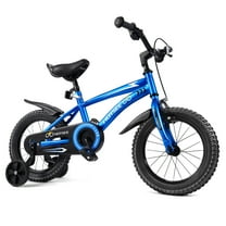 HOTSEE 14" Kids Bike with Removable Training Wheels Dual Brake, Children Bicycle for Kids Beginners for 4-6 Years Old, Blue