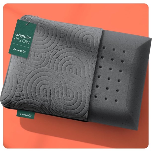 Almohada Graphite Pillow 2 Pack| Almohada de Memory Foam con Carbón | Hipoalergénica, Antibacterial, Soporte, Certificaciones | 2 Piezas Tamaño Estándar (60 cm x 40 cm x 11.5 cm)