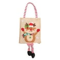thumbnail image 4 of Christmas Candy Bags, Gift Treat Bags for Favors and Decorations, Linen Machine Embroidered Tote Bag with Feet, 4 of 6