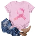 thumbnail image 4 of Pink Ribbon Shirts for Women Breast Cancer Awareness Short Sleeve Crew Neck Tops Inspirational Casual Relaxed Fit Tees Z004-Pink XXL, 4 of 4
