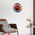 thumbnail image 3 of 12 Inch Wall Clock Battery Operated Silent Clock Decorative for Office, Kitchen, Outdoor, Living Room，Basketball in Fire Flames and Splashing Water Exquisite Art, 3 of 4