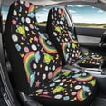 thumbnail image 4 of FOR U DESIGNS Frog Daisy Rainbow Print 2 Pack Car Seat Cover Elastic Automotive Seat Cushion for Women Men Replacement Vehicle Interior Decoration Fit for Cars SUV Truck Sedan, 4 of 7