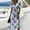 Blue, variant on Maxi Dress for Women Summer Trendy Casual Swing Dresses Loose Printed V Neck Dress Beach Vacation Short Sleeve