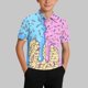 thumbnail image 2 of Camisa de Suéter Casual para Niños con Botón de Solapa Impreso de Manga Corta para Niños Y Niñas, 2 of 7