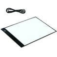 thumbnail image 1 of A4 Copy Board LED Light Writing Desk Third Gear Illuminating Board Calligraphy Drawing Board with Scale Stencil Artist Drawing Lightbox Pad Board with USB Cable (Black), 1 of 8