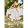 thumbnail image 6 of Arshiner Toddler Girl Summer Dress High Low Twirl Tiered Casual Boho Tie Back Sundress, 6 of 8