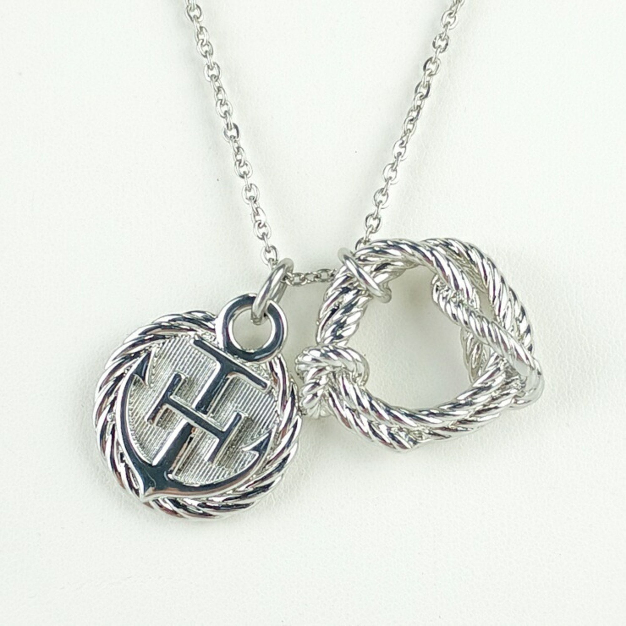 Pre-Owned HERMES Hermes Necklace Cortage Rope Silver Metal Men's Women's Pendant... (Good)