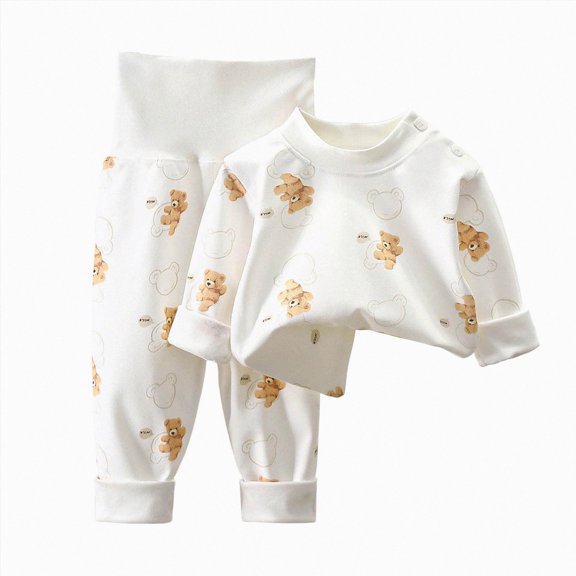 TOWED22 Toddler Boys Pajamas 2 Pieces Long Sleeve Top and Pants Set Cotton Print Pjs Sleepwear Jammies Fall Winter 6-12 Months 12-24 Months 2t 3t 4t 5t 6t 7t 8t 9t Children,Coffee,3-4 Y