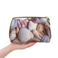 thumbnail image 4 of Naloa Sea Shells Leather Makeup Bag for Purse Travel, Portable Small Cosmetic Organizer for Women and Girls, Make up Bag with Zipper, 4 of 8