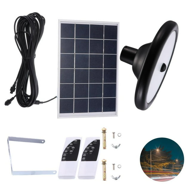 Solar Lights Motion Sensor Solar Pendant Light with Adjustable Multi-position Panel Waterproof Solar lamp with Remote Control for Garage Deck Fence Patio