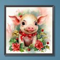 thumbnail image 3 of Pintura de diamante 5D DIY taladro redondo completo Navidad Piglet decoración del hogar 30x30cm Wdftyju, 3 of 9
