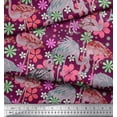 thumbnail image 3 of Soimoi Silk Fabric Floral & Flamingo Bird Print Sewing Fabric Yard 42 Inch Wide, 3 of 4