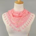 thumbnail image 3 of Weikingp Clearance! Scarf for Women, Women Wraps Hollow Lady Scarf Scarves Tassel Rose Lace Shawl Floral Scarf, Pink, 3 of 3