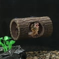 thumbnail image 3 of Escondite para reptiles de resina en forma de tronco de árbol hueco con 2 ventosas marrón 6.1"x4.13"x3.35", 3 of 7