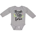 thumbnail image 3 of Inktastic Though She Be but Little She is Fierce Shakespeare Girls Long Sleeve Baby Bodysuit, 3 of 5