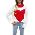 thumbnail image 2 of Dvkptbk Pulls pour Femmes Mode Confortable Impression Manches Longues Col Rond Pull Haut Vêtements en Solde, 2 of 8