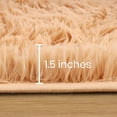 thumbnail image 3 of IR Imperial Rooms Solid Collection Shaggy 5x7Ft Rectangle Rug for Bed Room Faux Fur Rug Beige, 3 of 9
